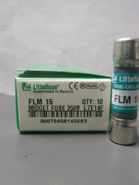 New Lot Littelfuse FLM 15 Amp Fuses FNM 15 250 Volts NIB