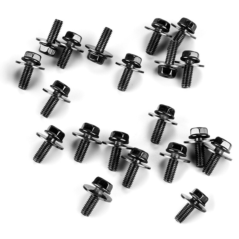 Car Auto Body Bolts Screws Fastener M6-1.0x 16mm Long- 10mm Hex- 17mm Washer USA