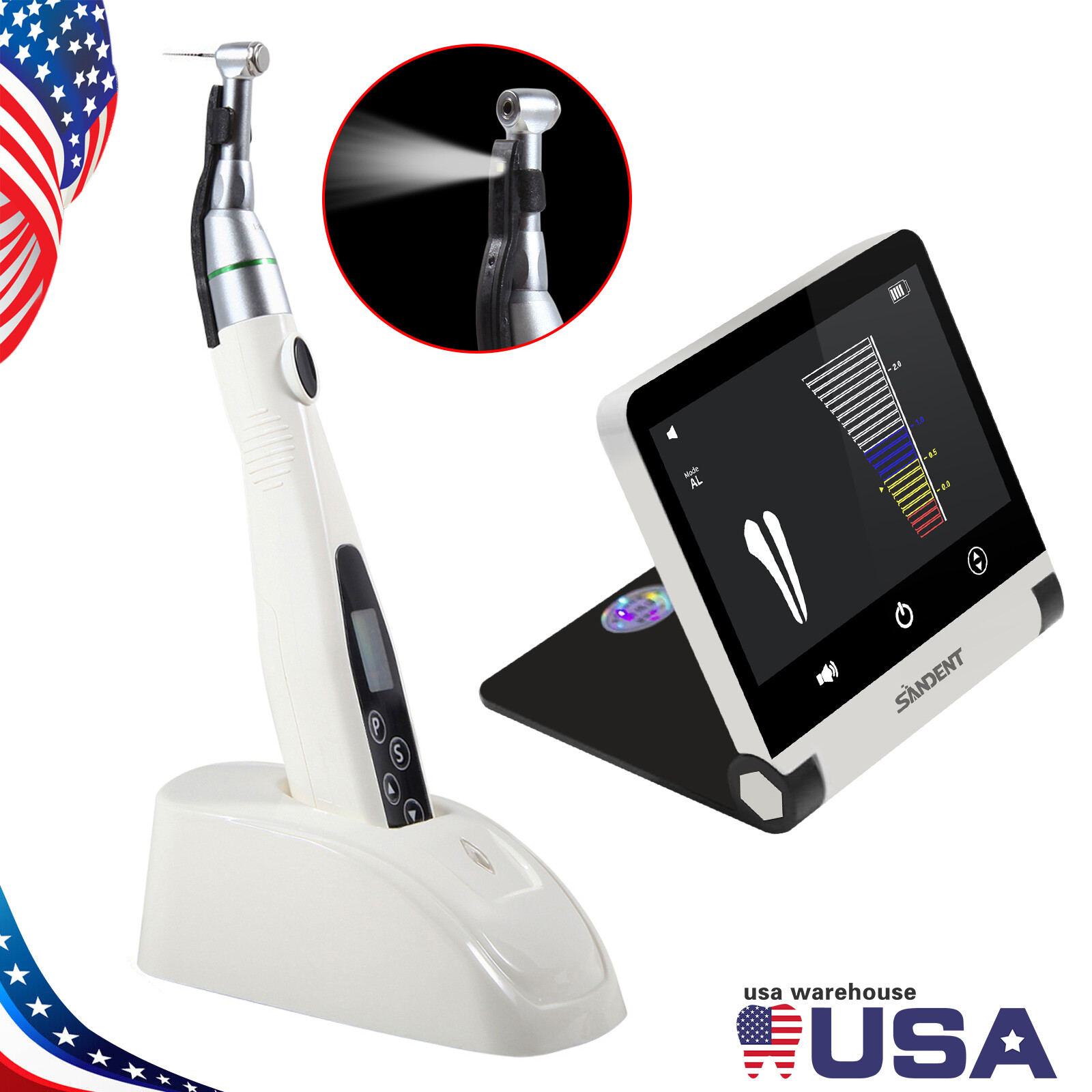 Dental Wireless LED Endo Motor 16:1 Contra Angle /Apex Locator Root Canal LCD OR