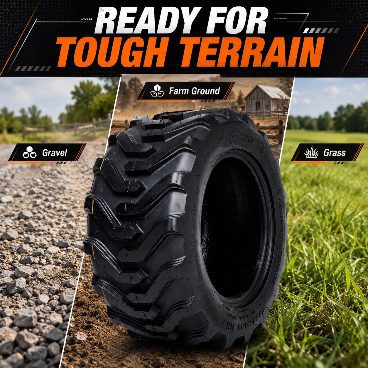 Set 2 18×8.50-10 Skid Steer Tires 18×8.5×10 8PR Heavy Duty Utility Tractor Tires