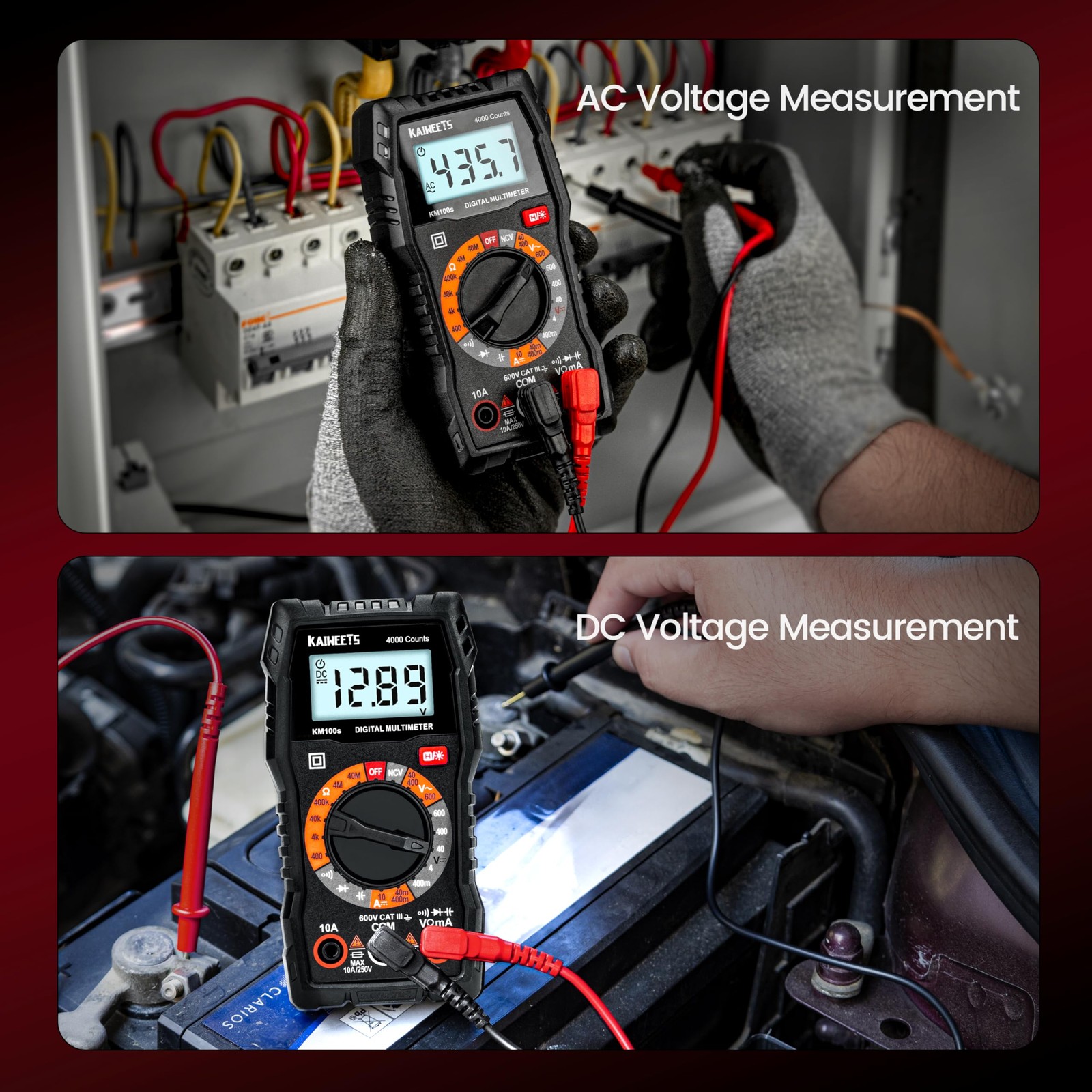 KAIWEETS Digital Multimeter 4000 Counts, Voltage Tester with Accurate Ohm Vol…