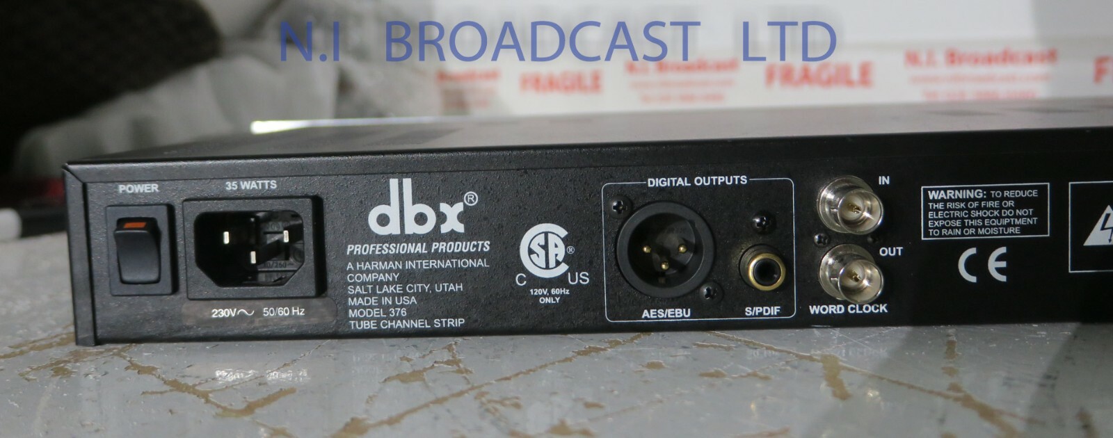 Dbx 376 tube channel strip with analog and digital outputs