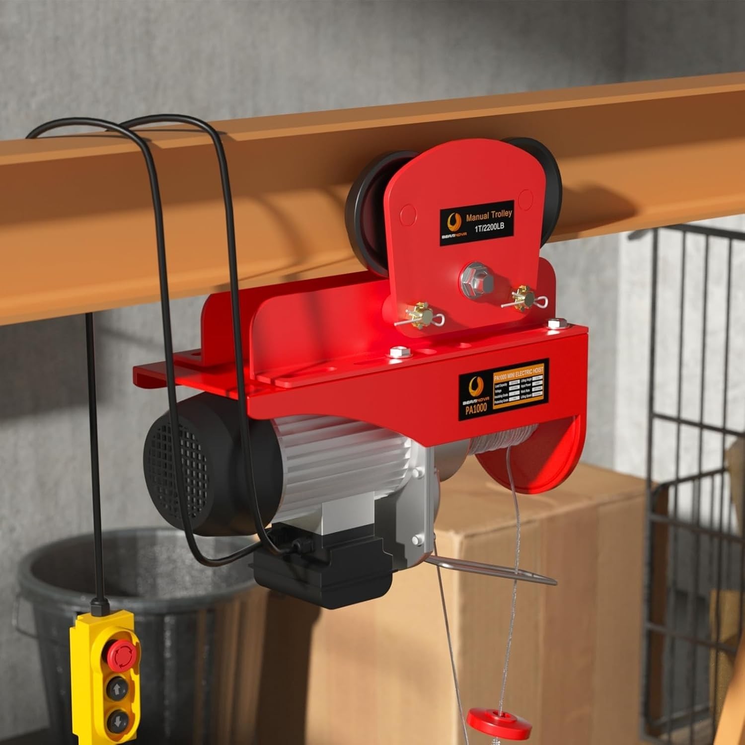 Electric Hoist Manual Trolley for 1.96-6.69 in I-Beam 1 Ton 2204 LBS for PA600 P