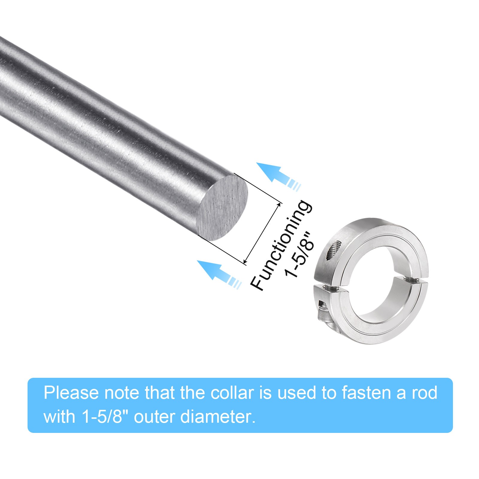 2 x Shaft Collar for 1-5/8″ Rod 2-5/8″ OD 11/16″ Double Split Clamp-On Collars