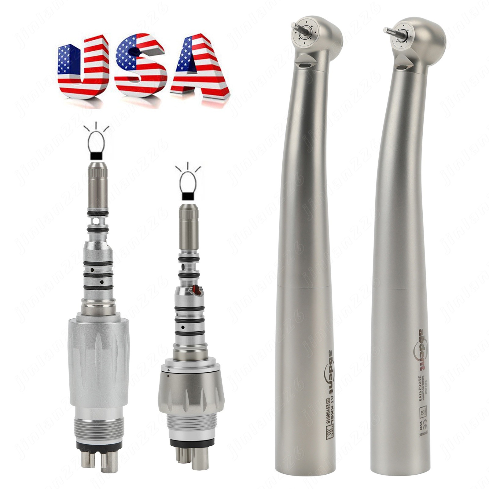 ABDENT Dental High Speed Handpiece With 4/6 Hole Quick Coupler 360° Swivel USA
