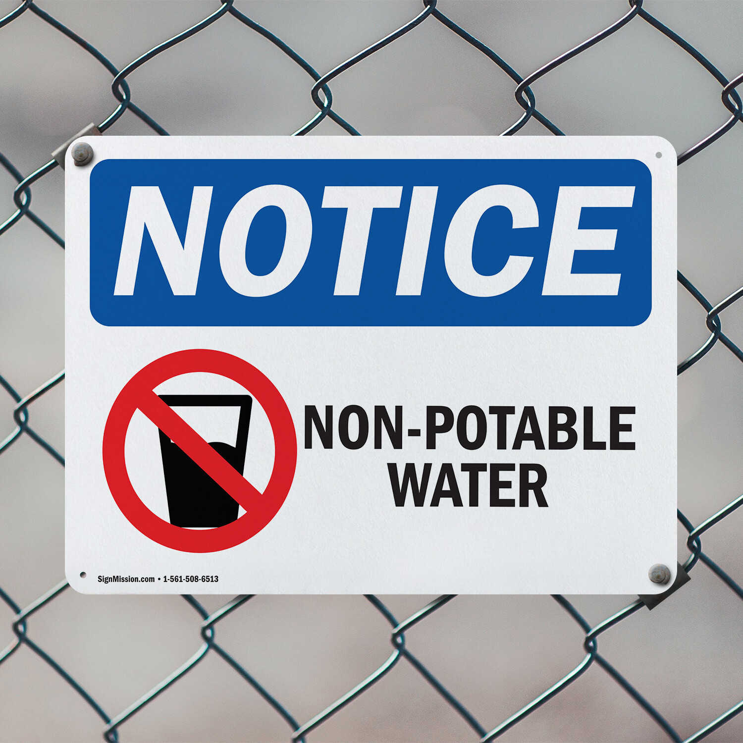 (2 Pack) Non-Potable Water OSHA Notice Sign Decal Metal Plastic