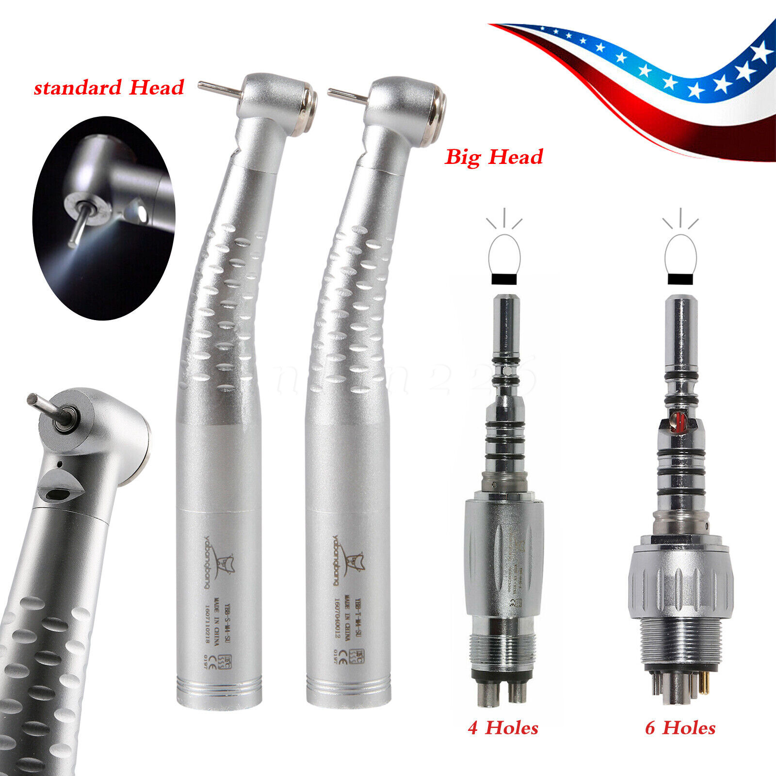 KaVo Type Dental Fiber Optic Handpiece High Speed LED Quick Coupler 4H/6H Swivel
