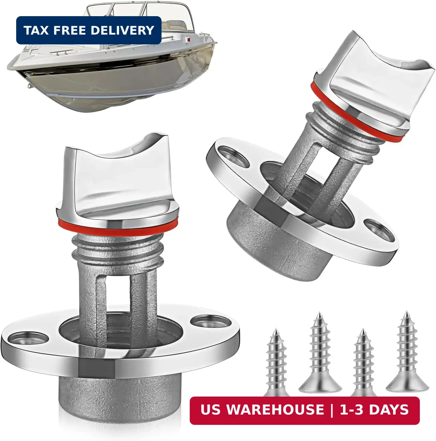 Ripeng 2 Pcs 316 Stainless Steel Boat Marine Grade Drain Plug Fits 1″ Hole – Thr