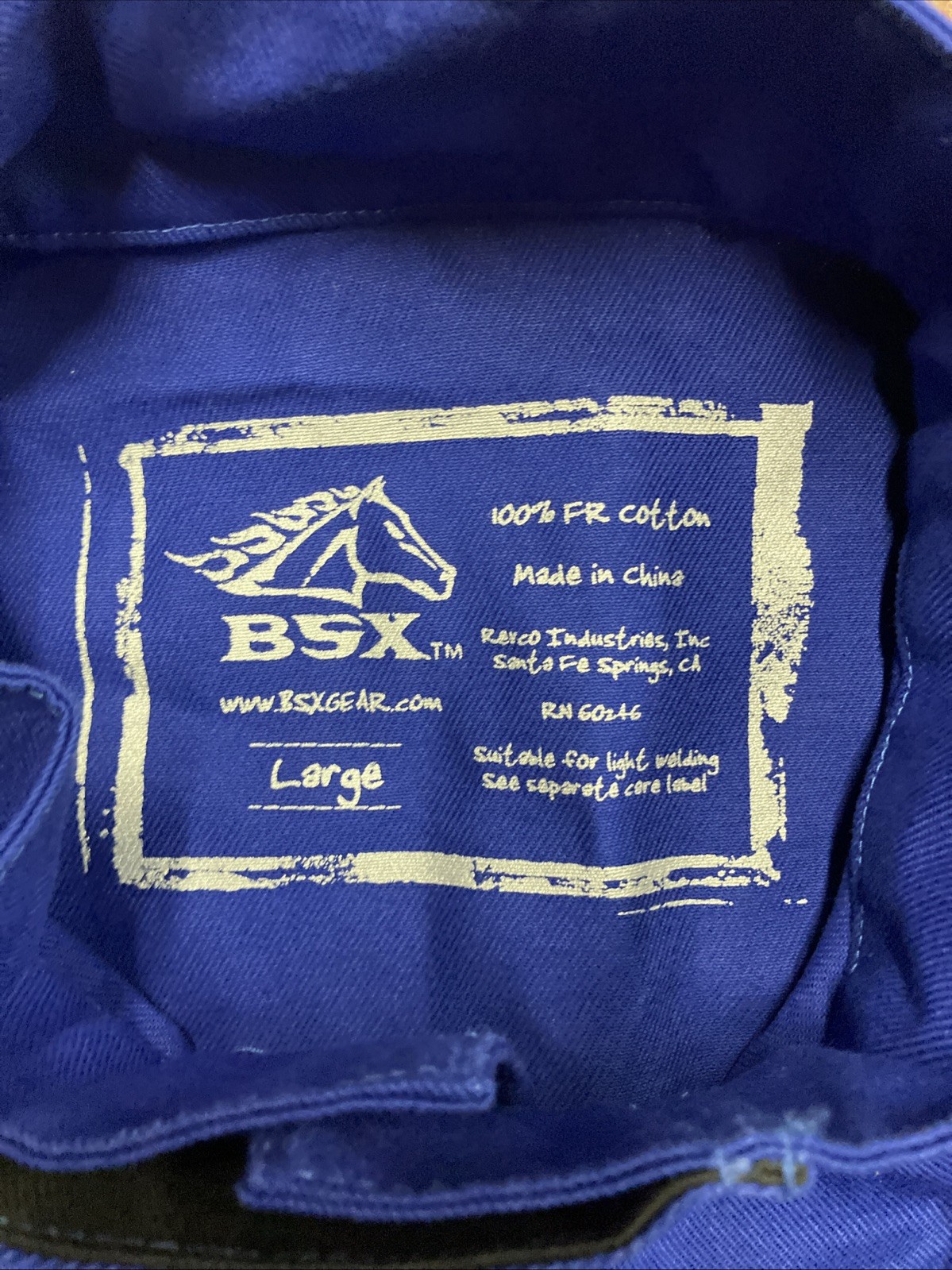 Revco Black Stallion BSX Blue FR Welding Jacket w/Blue Flames LARGE