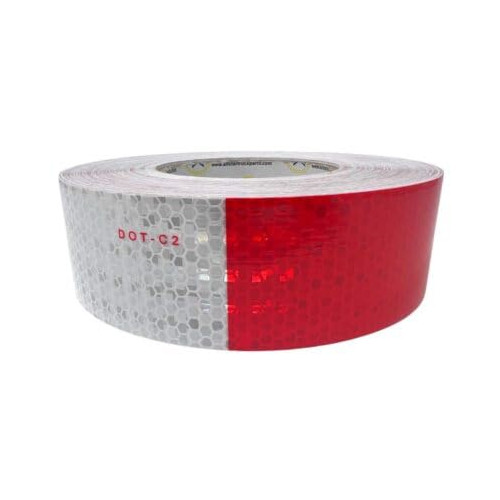 Conspicuity Tape DOT-C2 Approved Reflective Trailer Red White 2”x150’ -1 Roll