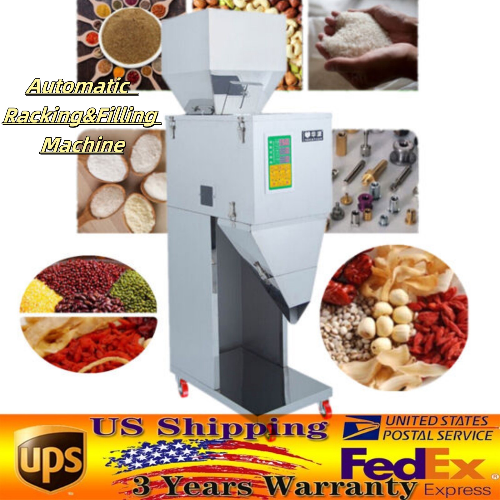 10 – 999G Auto Packing&Filling Machine Weigh Filler For Tea/seed/grain 110V NEW