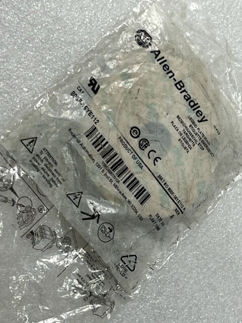 Lot of 10 pcs – 800F-16YE112 Emergency Stop Legend Plate 90mm New in Sealed Bag