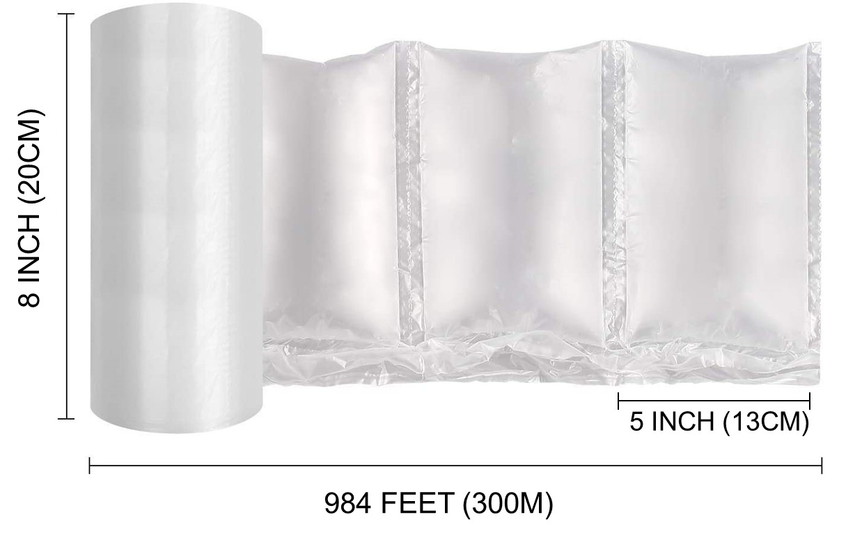 VIECAM 5″ x 8″ Air Pillow Bubble Cushion Filler Bag Roll Packing Film 984ft