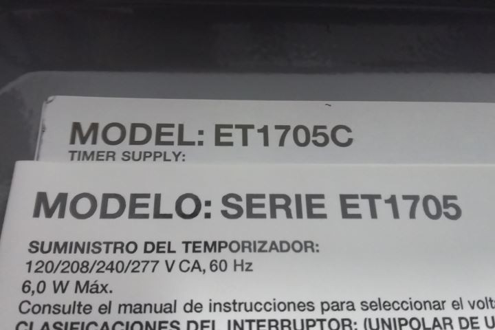 Intermatic ET1705C 120-277VAC 30 A 7 Day Maximum Electronic Timer