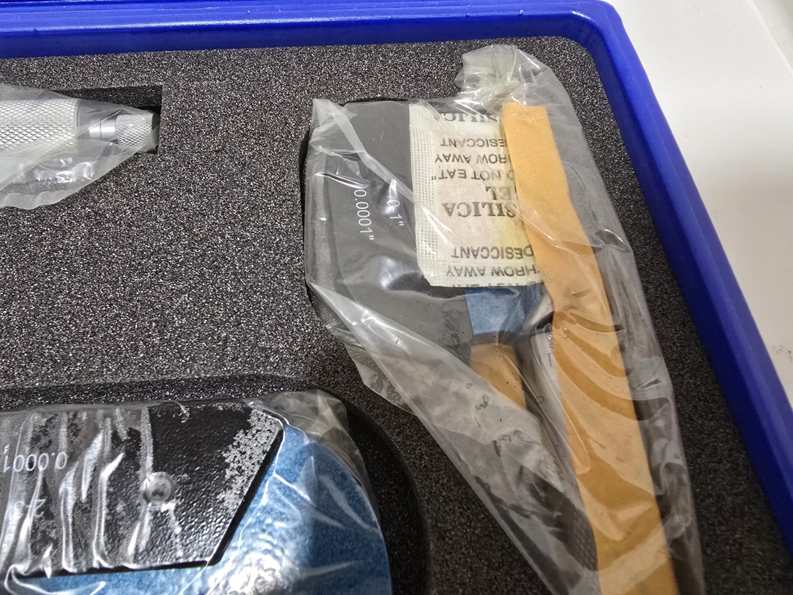 New 0″-3″ /0.0001″ Outside Micrometer Set Precision Tips In Blue Plastic Case