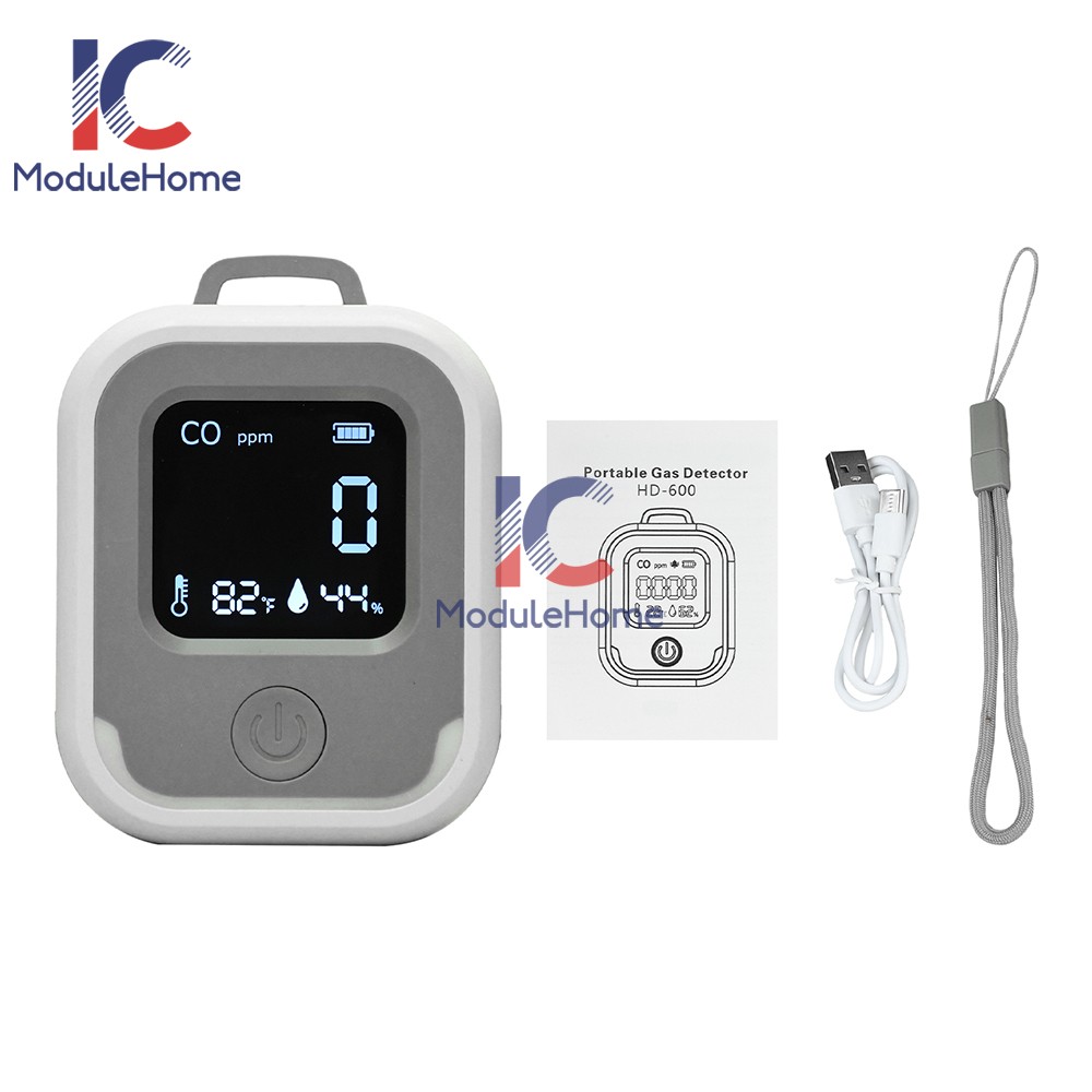 Air Quality Monitor 3-in-1 Carbon Monoxide Detector Temperature Humidity Alarm