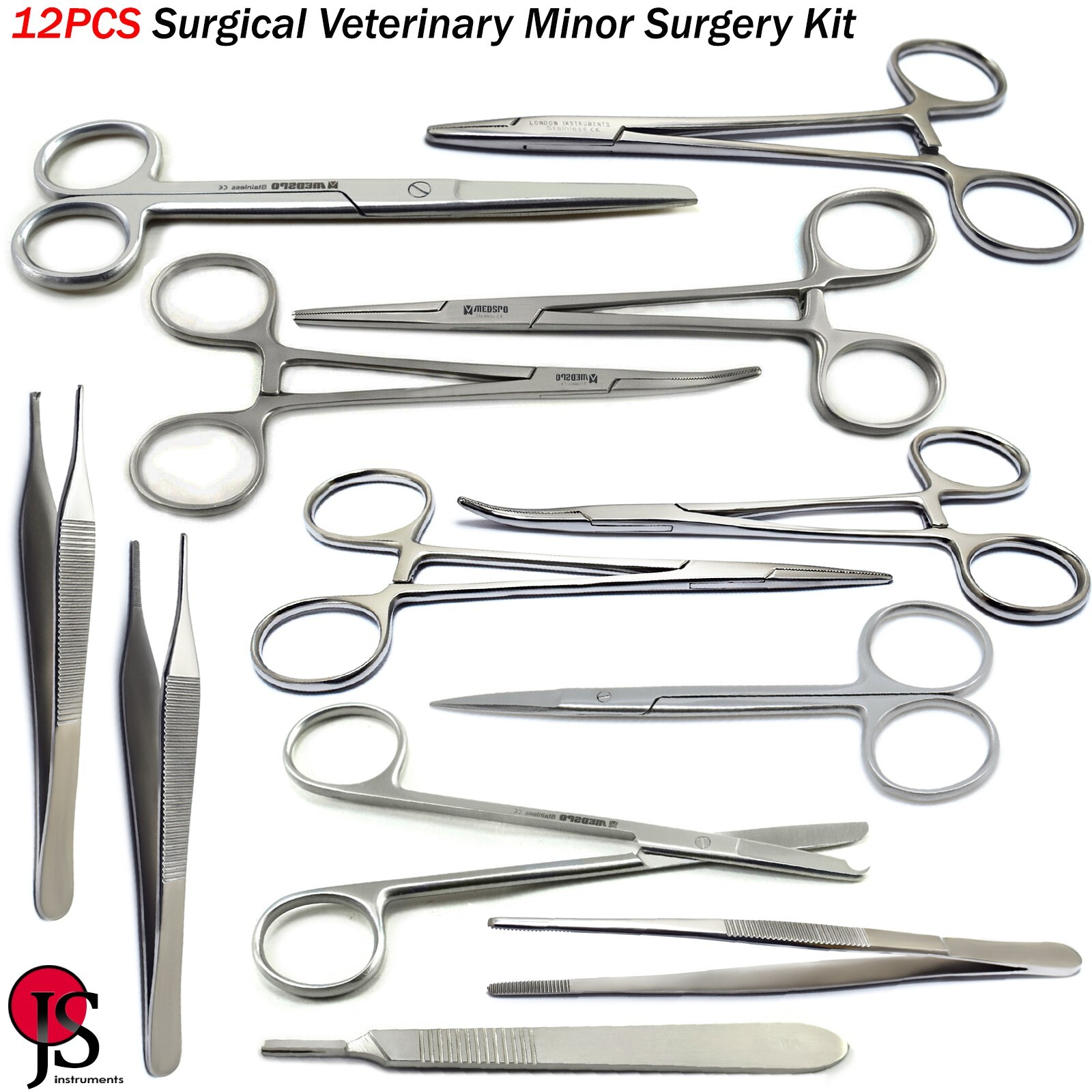 Veterinary Small Animal Surgery Kit Canine Feline Spay Surgical Dissecting 12PCS