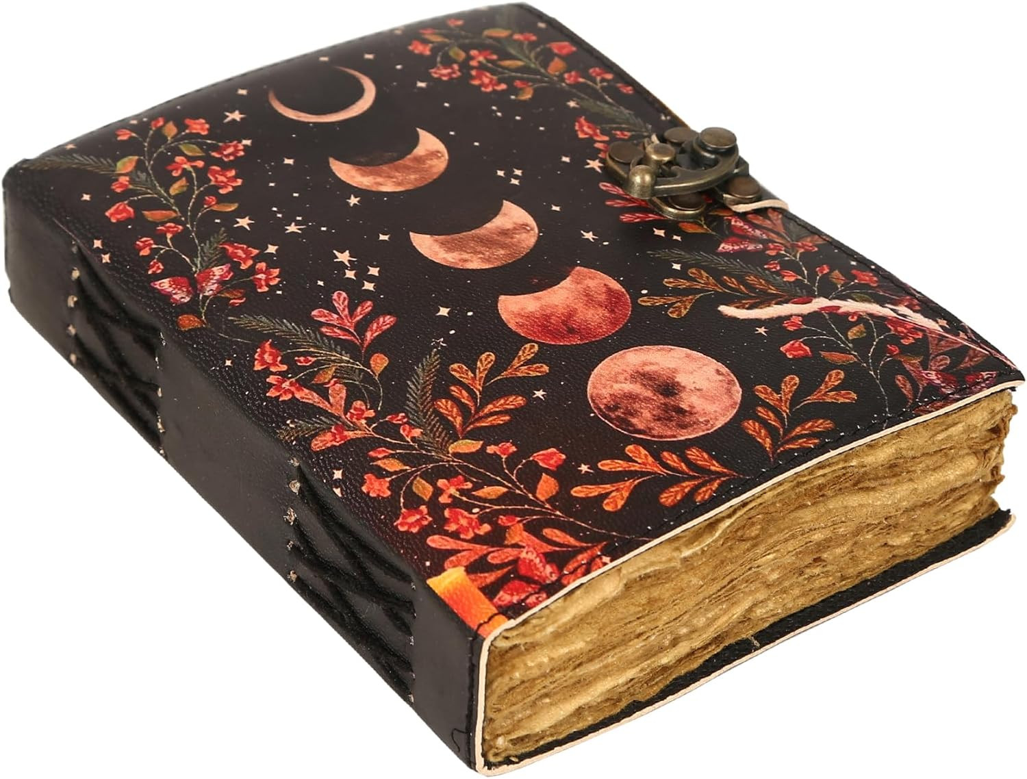 Blank Spell Book of Shadows Journal with Lock Clasp Vintage Handmade Leather Jou