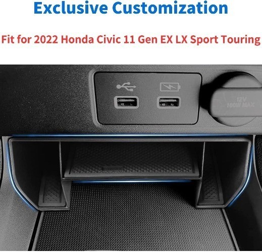 2024 2023 Center Console Organizer Tray for 11th Gen Style: Civic Console Tray