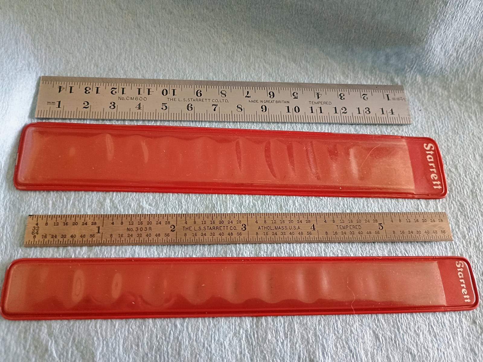 Starrett 6 in Rigid Rules Stainless Steel Inch/Metric CM600 303R With Sleeves