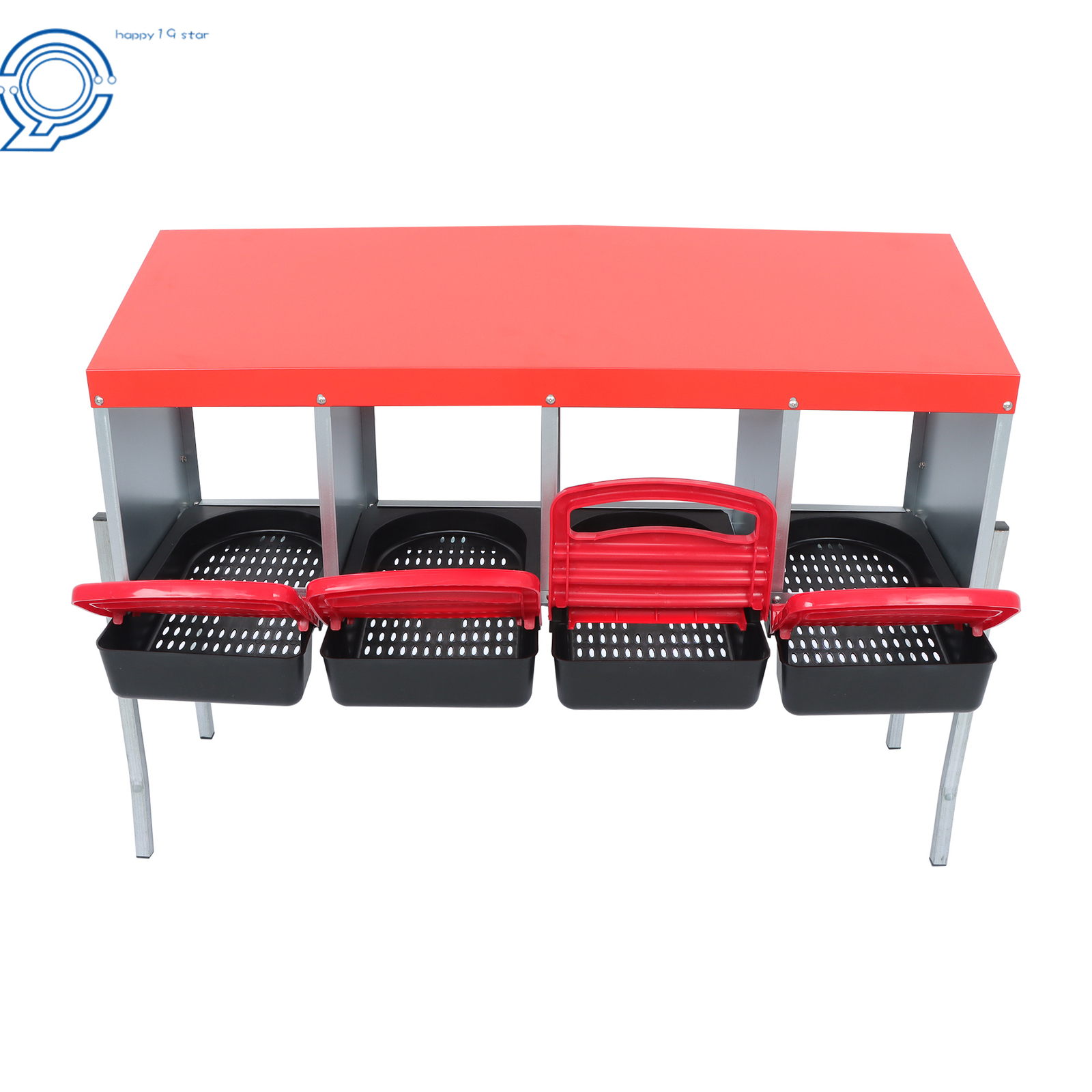 4 Holes Chicken Nesting Boxes Coop Metal Chicken Egg Laying Box With Lid Cover