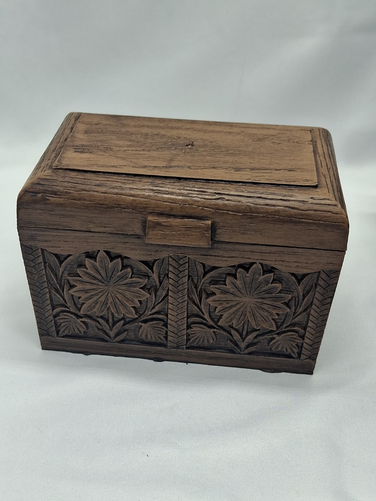 Melwood File Chest by Lerner (Made in USA) Faux Walnut Wood Plastic Recipe Box