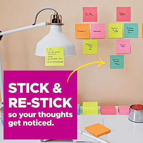 Post-it Super Sticky Notes 3×3 in. Supernova Neons Collection 3 Pads