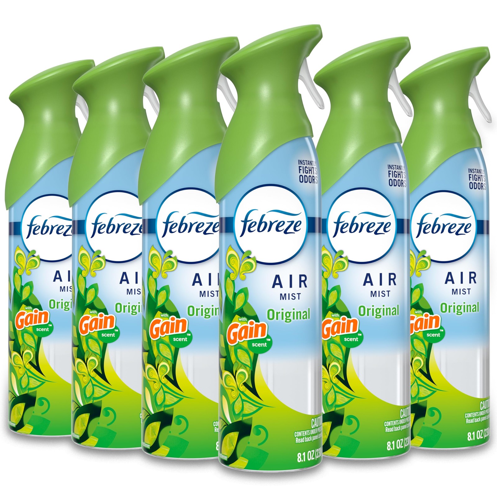 Febreze Air Mist Air Freshener Spray Odor Fighting Room Spray Gain 6 Pack