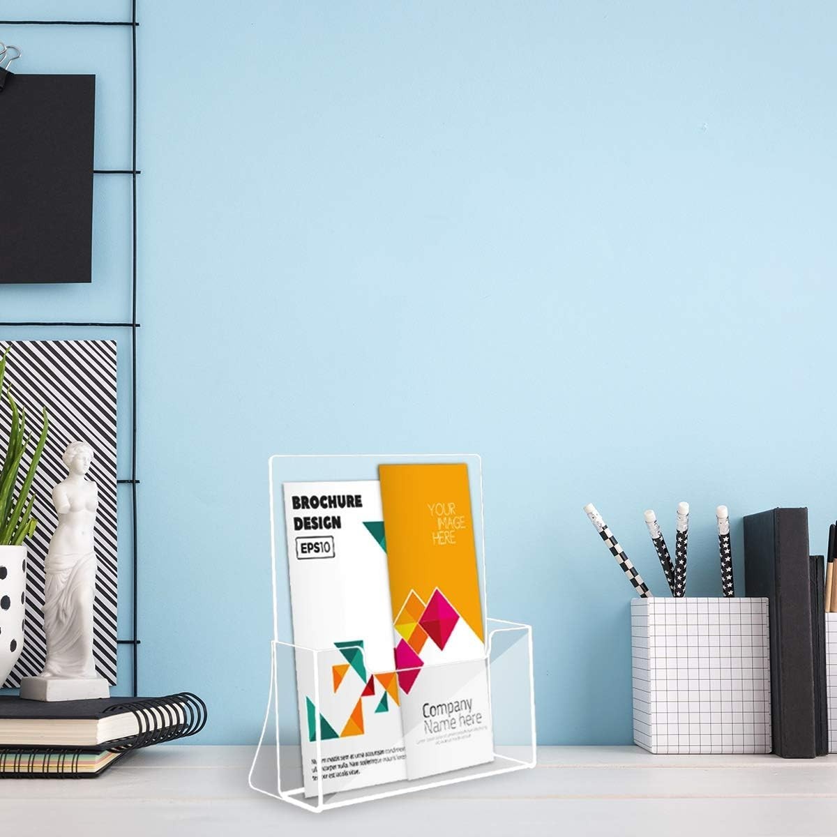 Brochure Stand, Clear Acrylic, 8.5 x 11, 6 Pack