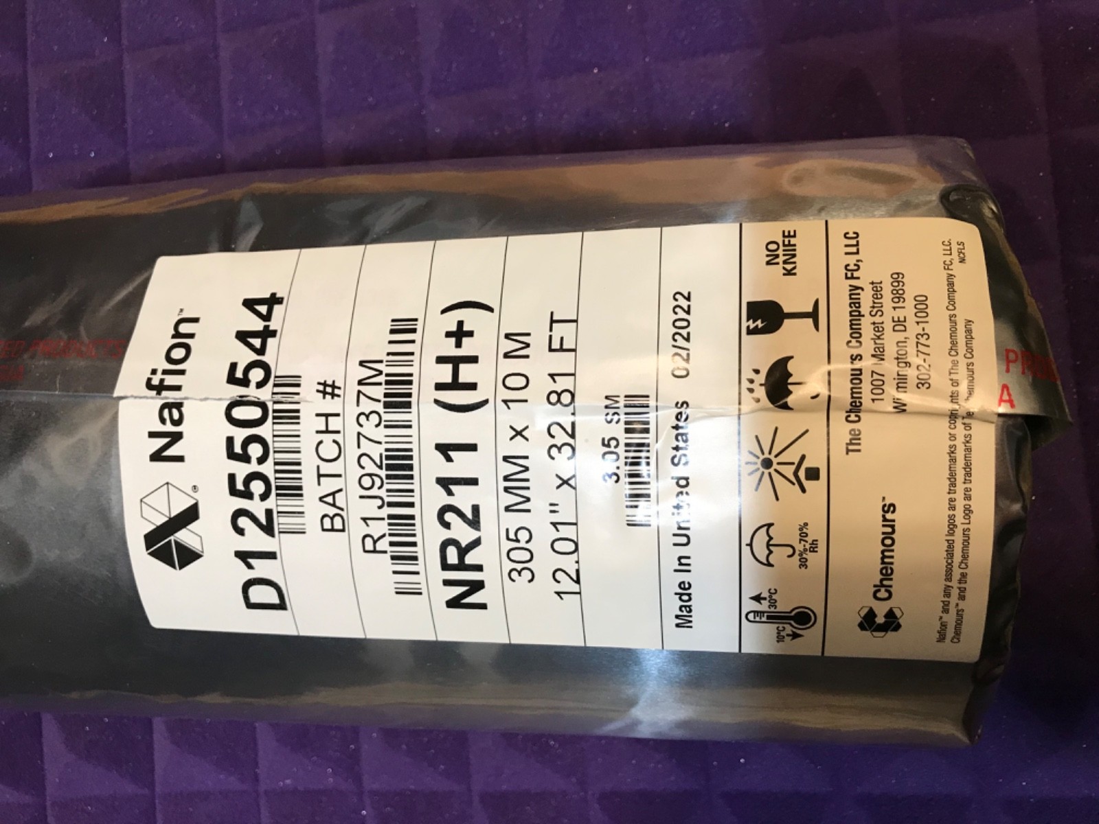 Authentic Nafion 211 proton ion exchange membrane for Electrolysis and Fuel Cell