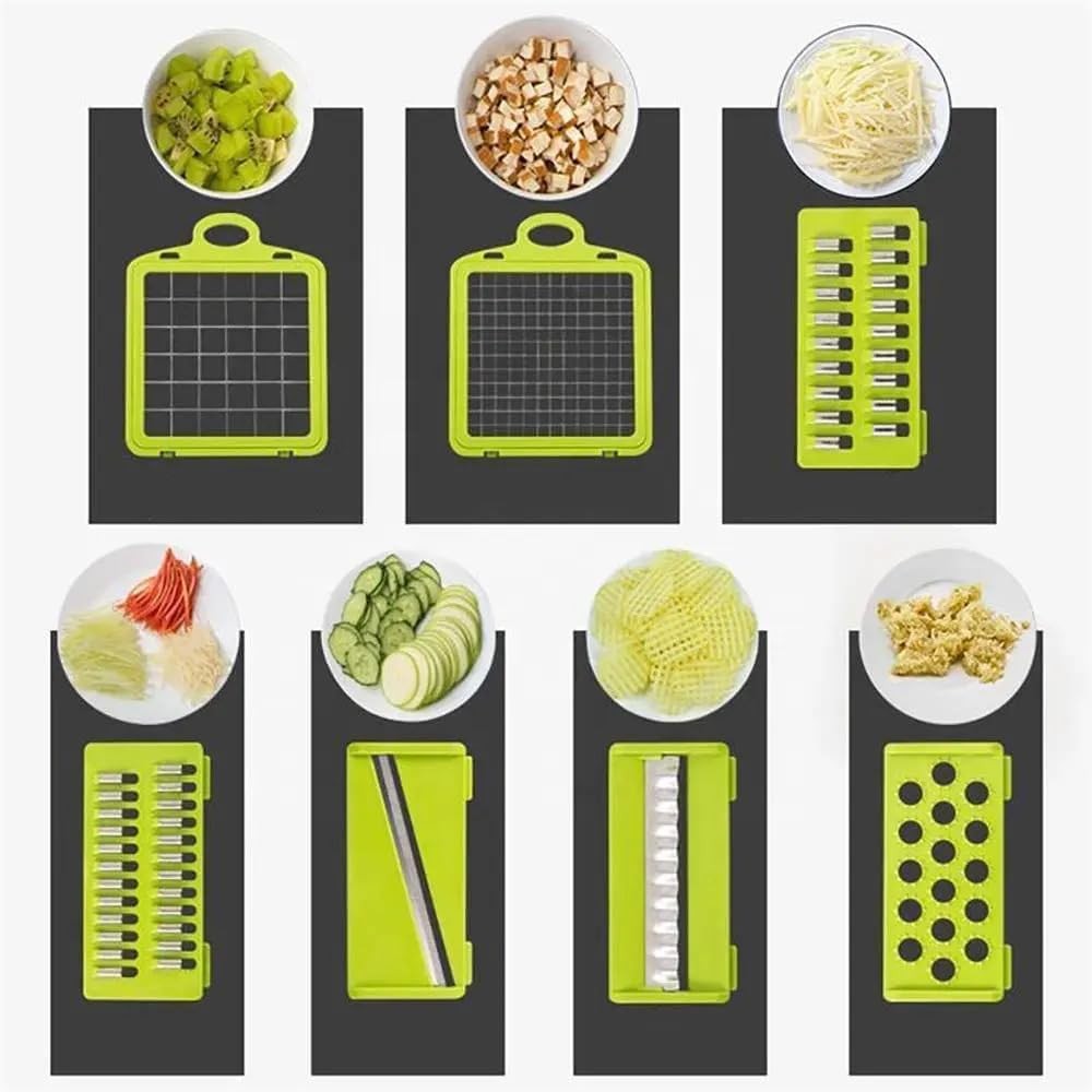 Multi-Function 12-in-1 Vegetable Chopper Cutter – Spiralizer default, Gray