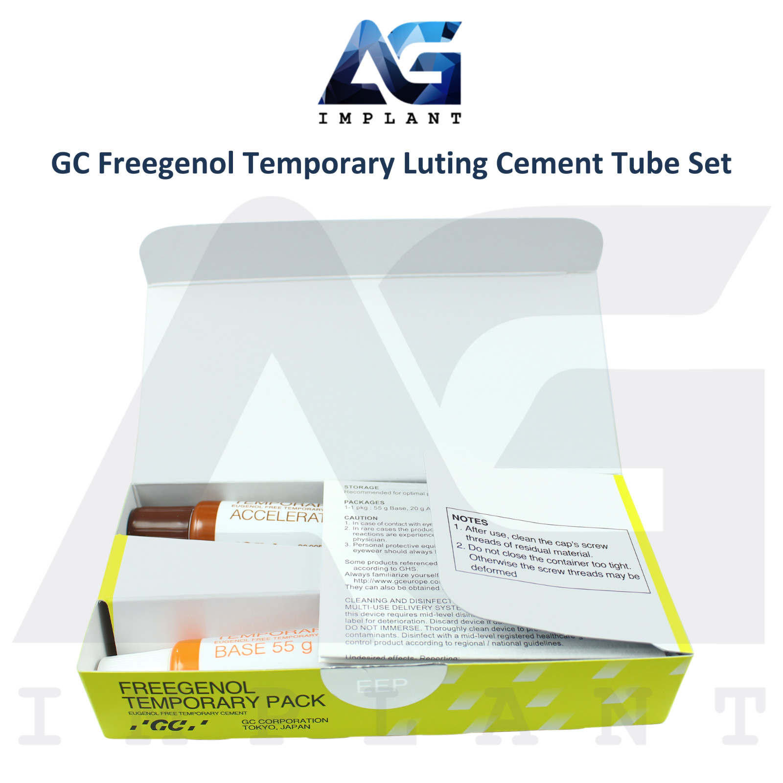 Dental Freegen0l Temporary Luting Cement Tube Set Handmix Self Cure Restorations