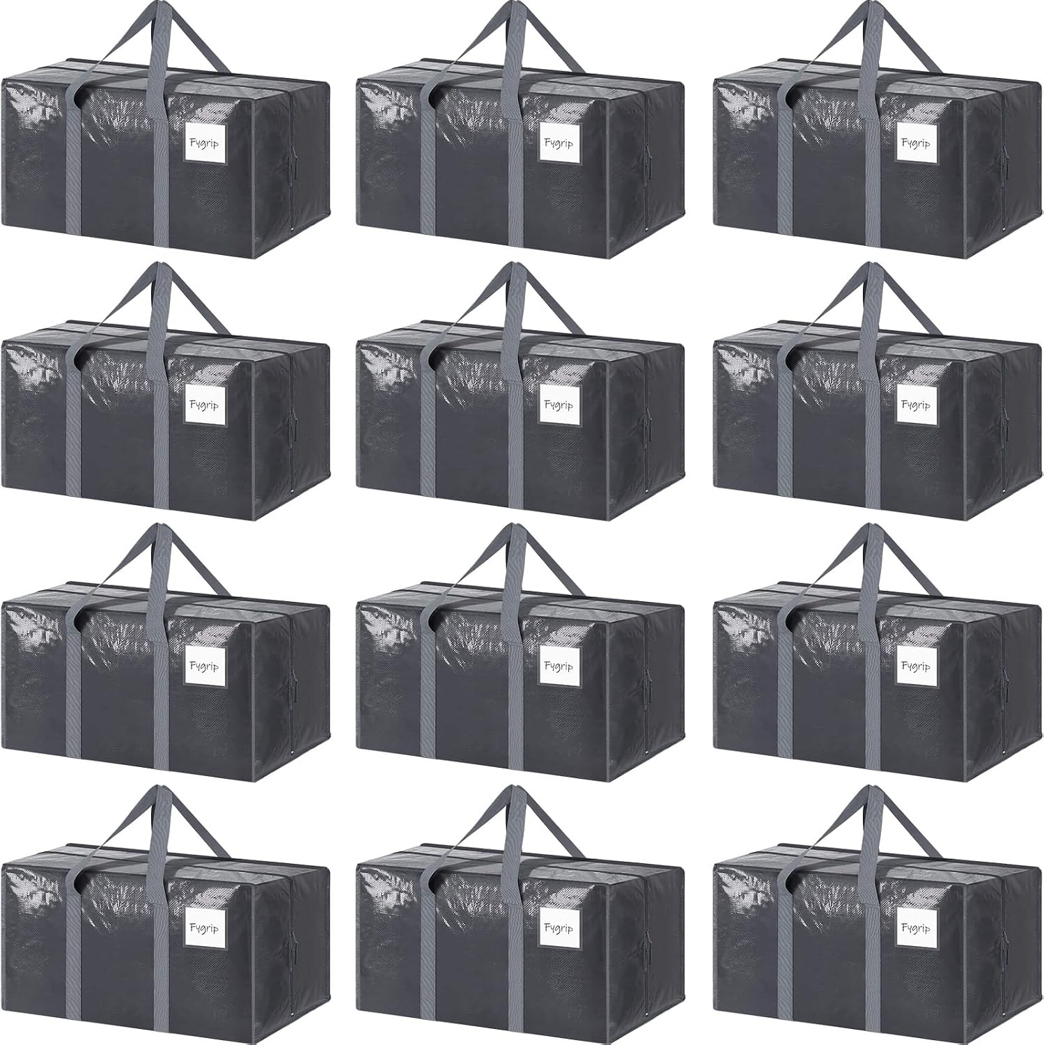 6 Pack Extra Heavy Duty Large Moving Bags with Strong Zipper, Dark Blue |…