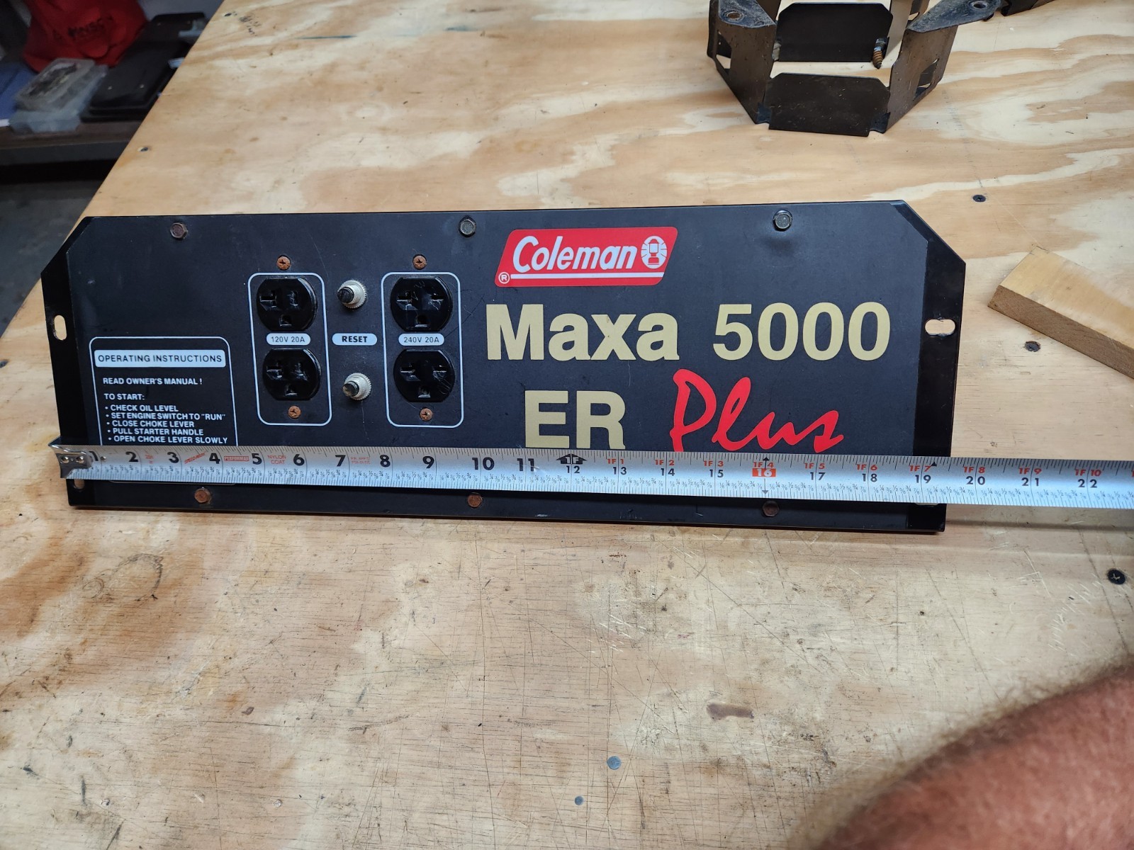 Older 1990’s COLEMAN POWERMATE Maxa ER Plus 5000 GENERATOR Control Panel Used
