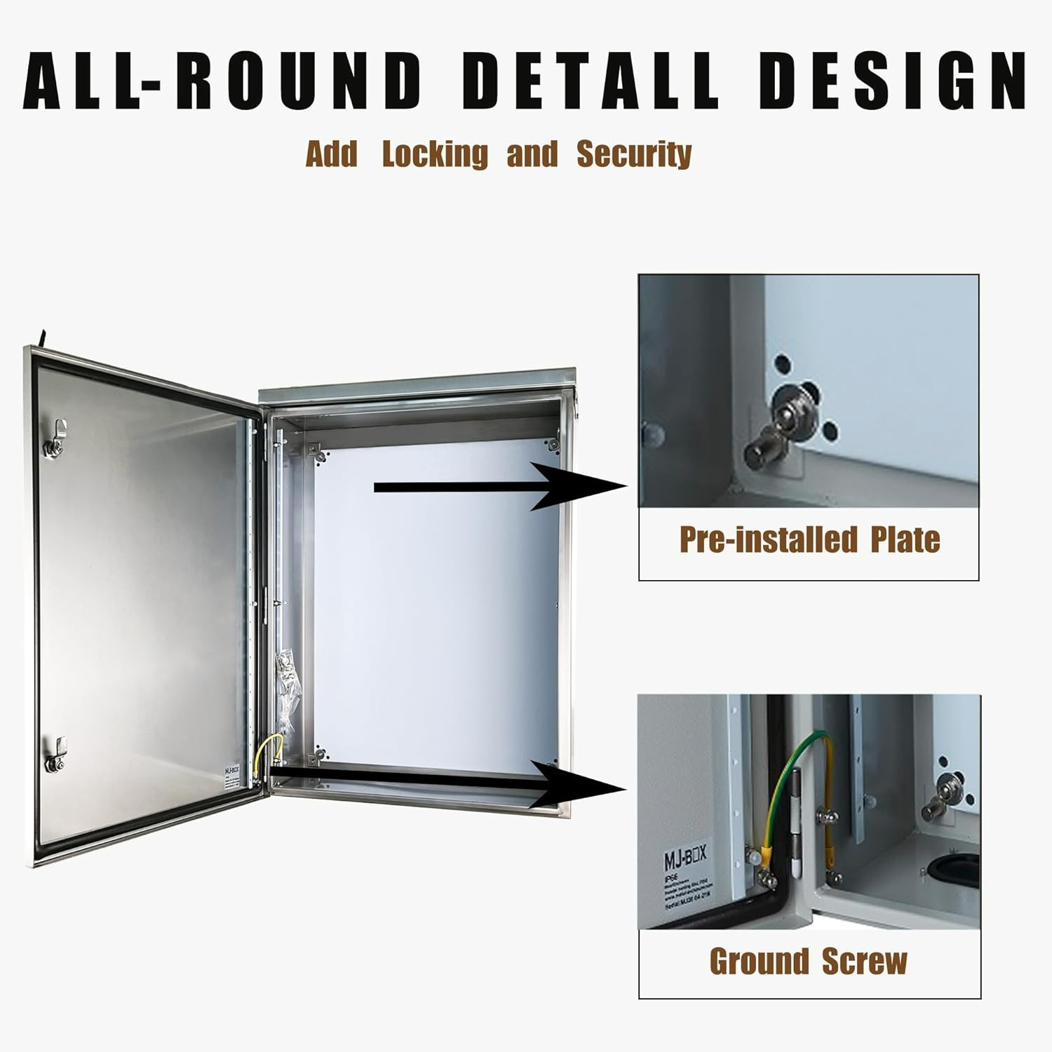 17 x 12 x 6» 304 Stainless Steel Double Layer Top Electrical Box IP66