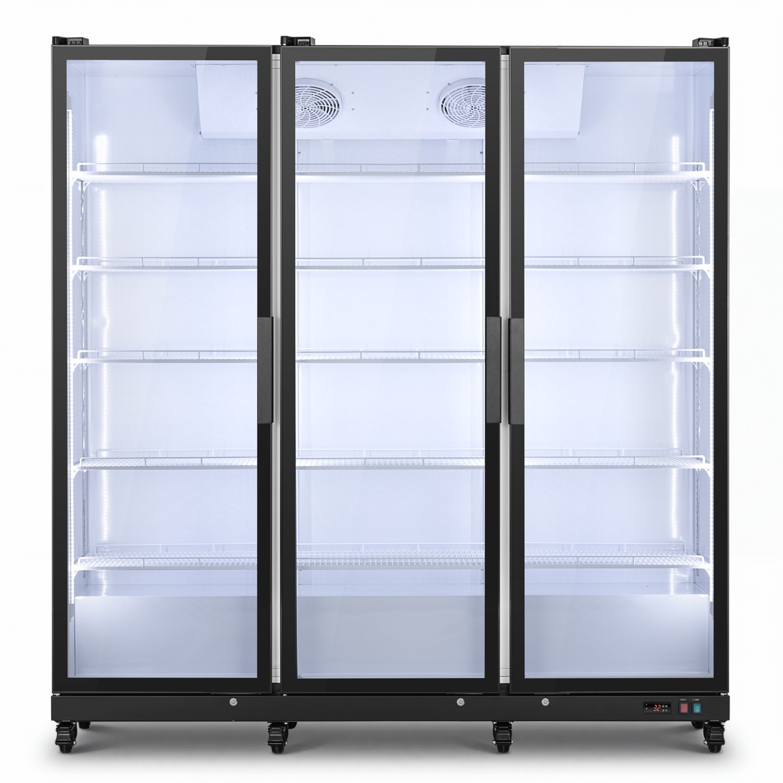 Yeego Commercial Merchandiser Refrigerator 58 Cu.ft Beverage Cooler 3 Glass Door