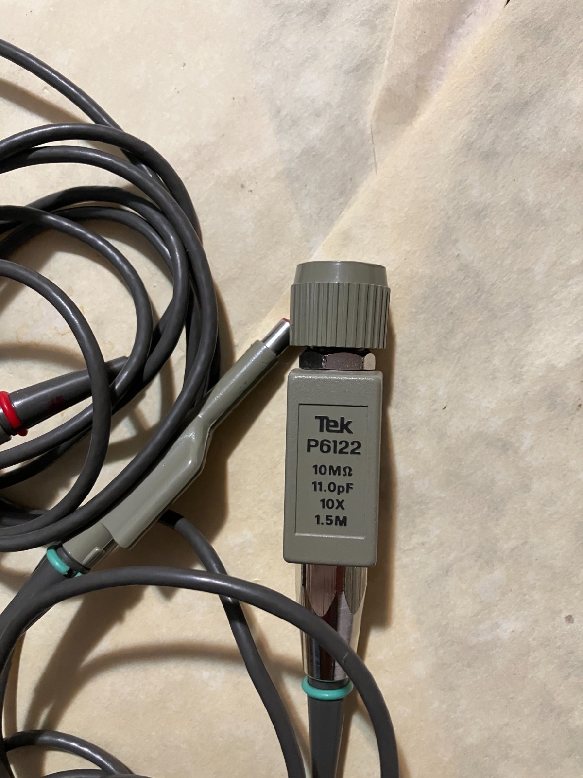 Qty 2 Tek P6122 Passive Probe, 10M, 11.0pF, 10X, 1.5M, Used