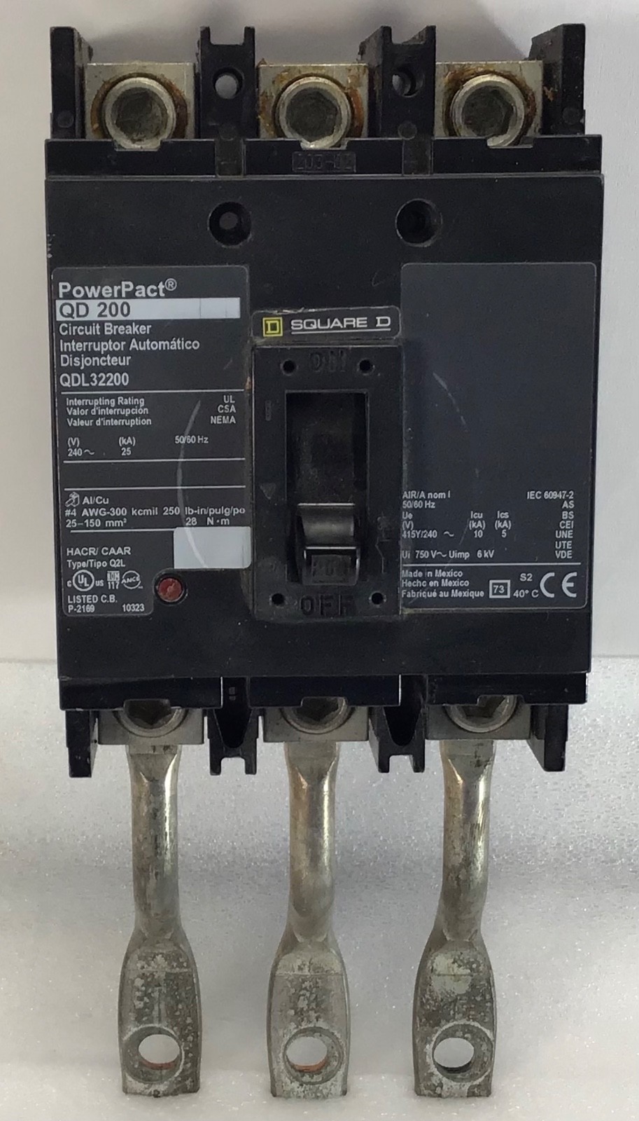 Square D QDL32200 Circuit Breaker Power Pact 200 POWERPACT AU/Cu TYPE Q2L