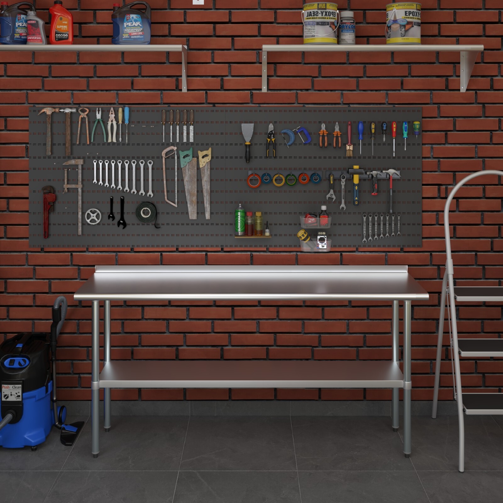 18 in. x 72 in. Stainless Steel Work Table with 1.5 in. Backsplash