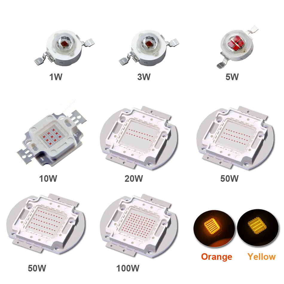 Yellow Orange High Power LED Bead Amber 3W 5W 10W 100W 595nm Emitter light Chip