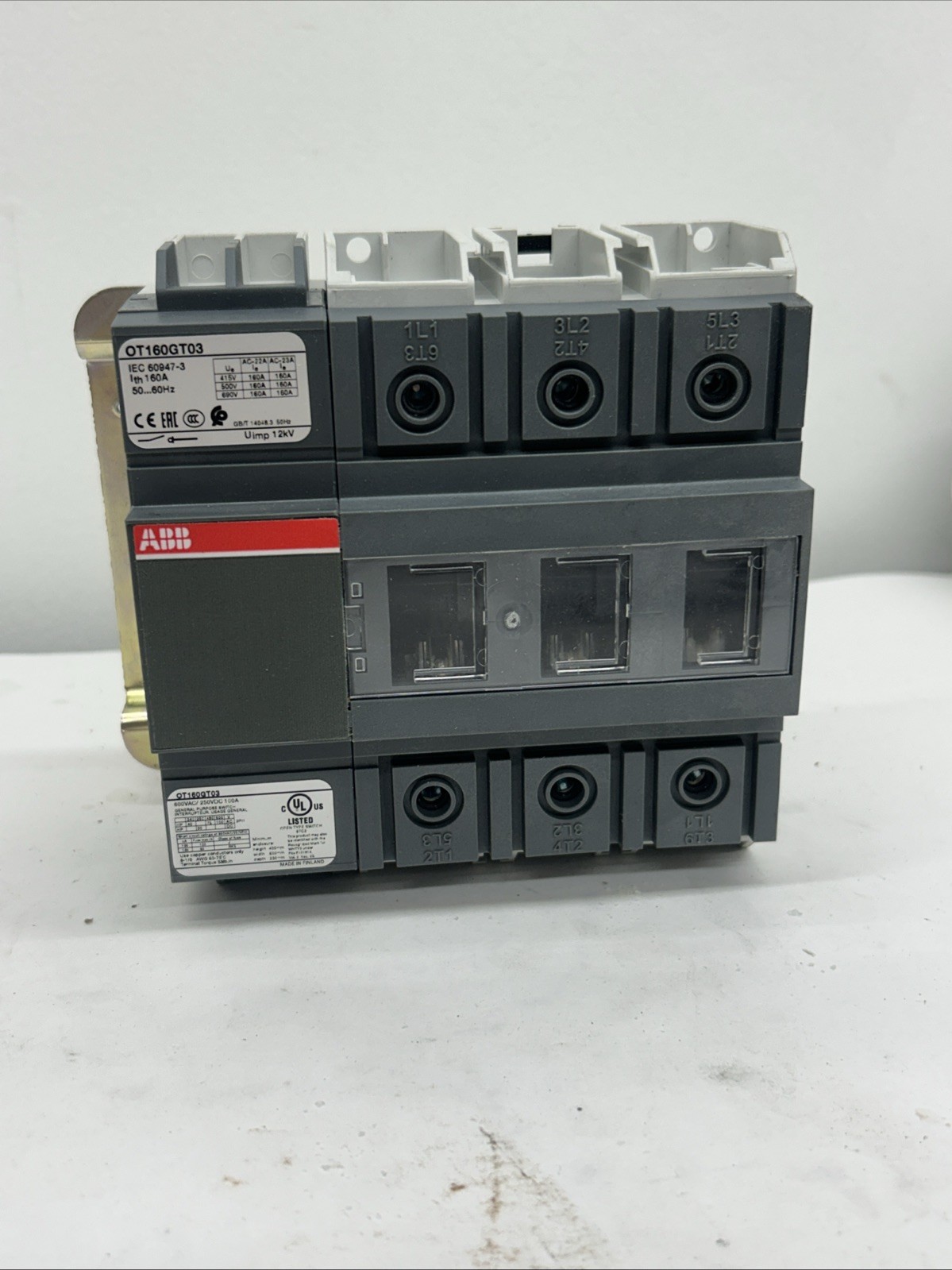 ABB OT160GT03 Switch Disconnector. Ot160g Allen Bradley Safety Disconnect