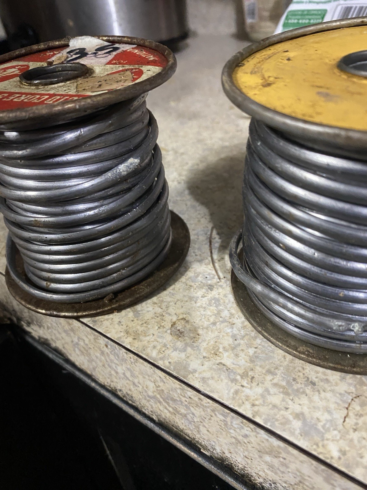 Vintage (Nassau) Smelting B Stearine Core Solder Spool Spec. AT-7241 B Bellsouth