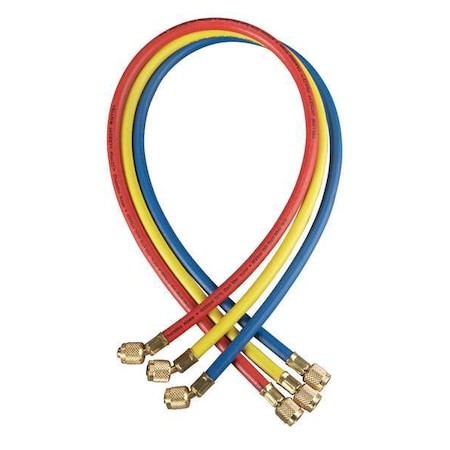 Yellow Jacket 21983 Manifold Hose Set,36 In,Red,Yellow,Blue