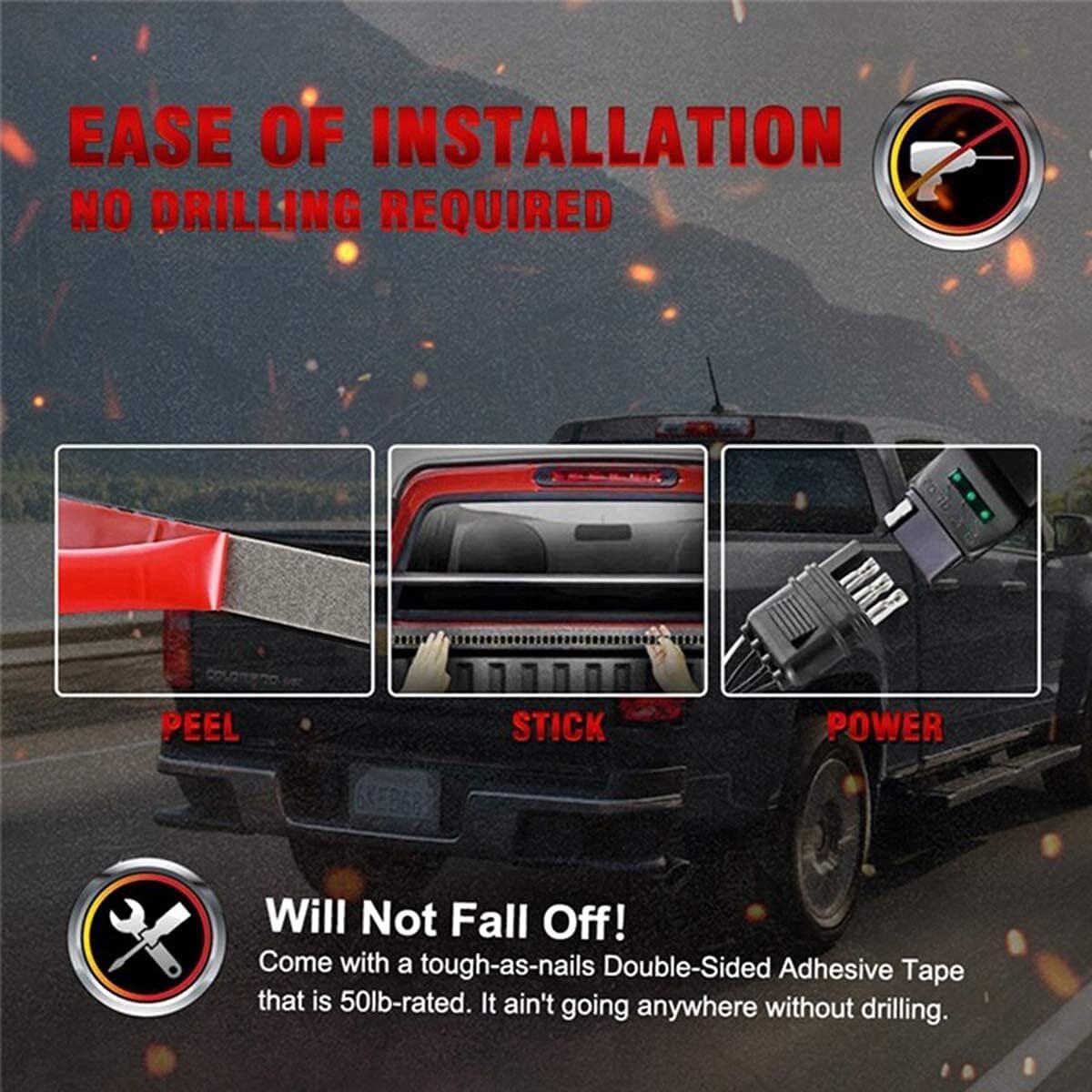 60 Inch Led Tailgate Light Bar Red White Yellow Truck Brake Turn Signal Strip