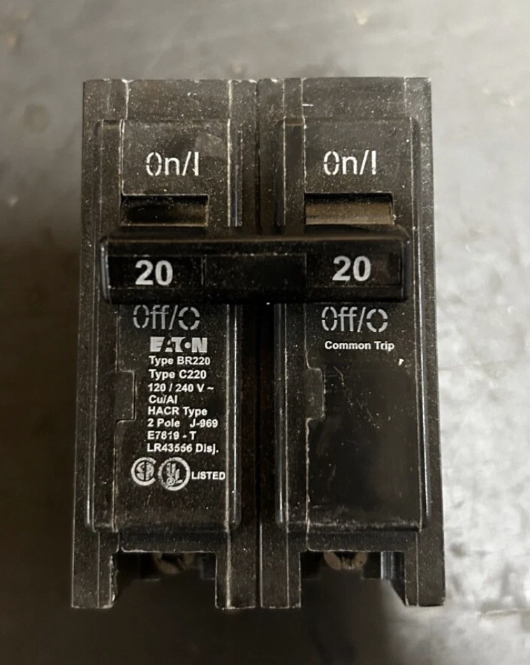 Eaton BR120 20 Amp Single Pole Circuit Breaker