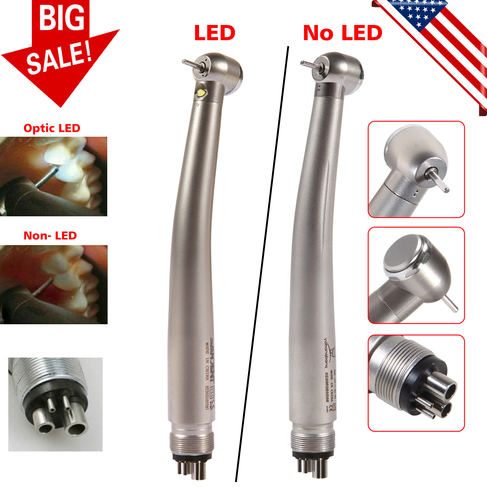 1-10 Yabangbang Dental (LED E-generator) High Speed Handpiece 4/2 Hole NSK Style