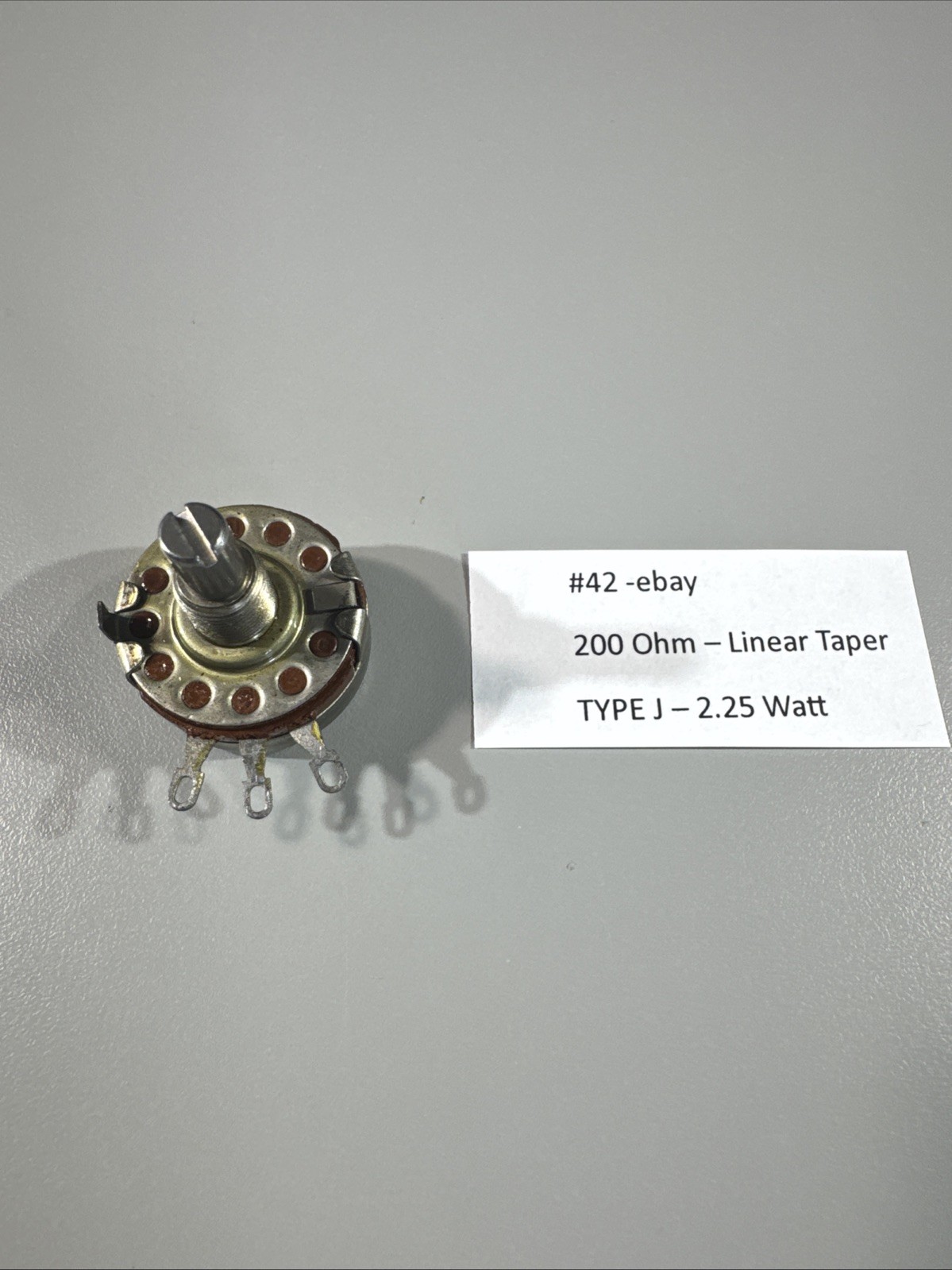 NOS Allen-Bradley TYPE J 200 Ohm Linear Taper Potentiometer USA #42