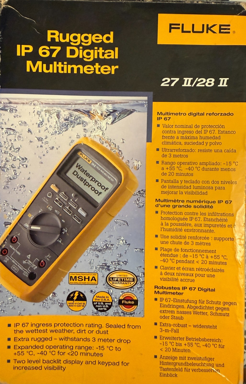 Fluke 28II Rugged IP 67 Industrial Digital Multimeter