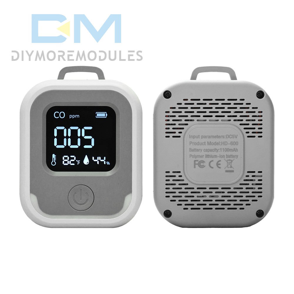 Air Quality Monitor 3-in-1 Carbon Monoxide Detector Temperature Humidity Alarm