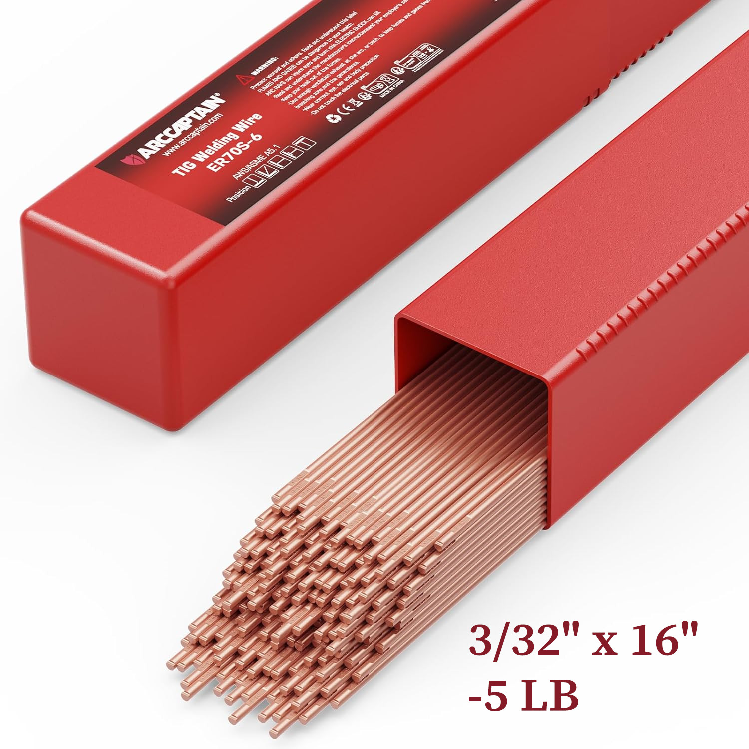 ARCCAPTAIN ER70S-6 Mild Steel TIG Welding Rod 5 Lbs TIG Filler Rod 1/8″ 3/32″ US